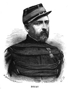 Retrato de Abel Douay (1809-1870), um general francês. Gravura em "Les Illustrations De L
