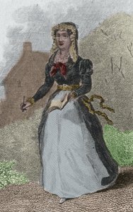 Retrato de Adelaide-Gillette (Adelaide Gillette) Dufrenoy (1765-1825) Poetisa francesa. Gravura de 1876. de French School