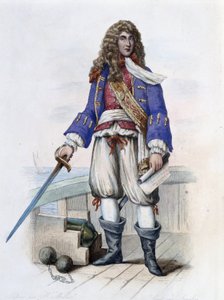 Retrato da Almirante Anne Hilarion de Costentin (Cotentin), Conde de Tourville (1642-1701) - em "Le Plutarque francais", de Mennechet, Paris de French School