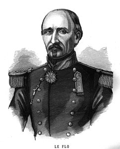 Retrato de Adolphe Le Flo (1804-1887), general do Armee francês e político. Gravura em "Les Illustrations De L