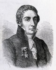 Retrato de Alessandro (Alexandre) Volta (1745 - 1827) - em "Álbum de Ciências; ilustres estudiosos; Grandes Descobertas" 1896. de French School