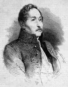 Retrato de Alexandre Denis Abel de Pujol (1787-1861), pintor francês. Gravura em "Le Monde Illustré" n°235 de 12 de Outubro de 1861. de French School