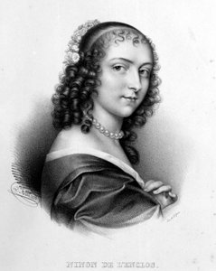 Retrato de Anne "Ninon" do Enclos (ou Ninon de Lenclos ou Ninon de Lanclos) de French School