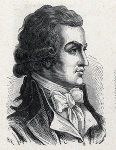 Retrato de Antoine Pierre Joseph Marie Barnave (1761-1793) político francês. Gravura de 1889. Coleção privada. de French School