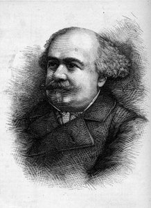 Retrato de Antoine "Tony" Revillon (1832-1898), jornalista e deputado francês. Gravura em "Le Monde Illustré" n°1276 de 10 de setembro de French School