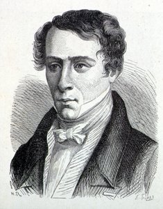 Retrato de Augustin Fresnel (1788- 1827), físico francês - em "Álbum de Ciências; cientistas ilustres; Grandes descobertas" 1896. de French School