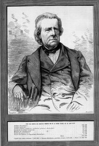 Retrato do Barão Taylor (Isidore Justin Severin Taylor, dit) (1789-1879), dramaturgo e filantropo francês. Gravura em "Le Monde Illustré" n°1172 de 13 de Setembro de 1879. de French School