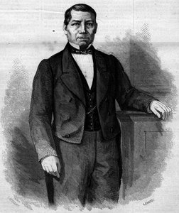 Retrato de Benito Pablo Juarez Garcia (1806-1872), político mexicano. Gravura em "Le Monde Illustré" n°270 de 14 de Junho de 1862. de French School