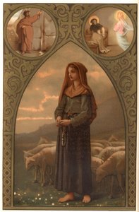 Retrato de Bernadette Soubirous (1844-1879), bergere em Lourdes, Pirinéus de Hautes (65) de French School