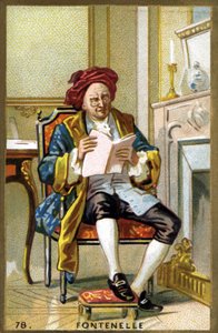 Retrato de Bernard Le Bouyer (Le Bovier) de Fontenelle (1657-1757). Cromolitografia do final do século XIX. de French School