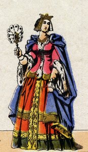 Retrato de Bona de Luxemburgo (1315-1349), esposa de João II de França. de French School
