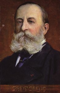 Retrato de Camille Saint-Saens (litografia a cores) de French School