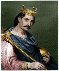 Retrato de Carlos II o Careca (823 - 877), Rei de França - em "Histoire des Francais" de Lavallee, gravura, sd. de French School