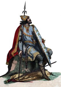 Retrato de Charles Martel (688-741), líder militar e político franco. de French School