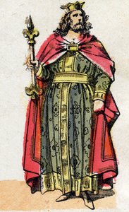 Retrato de Childebert I (v. 497 - 558), Rei dos Francos. de French School