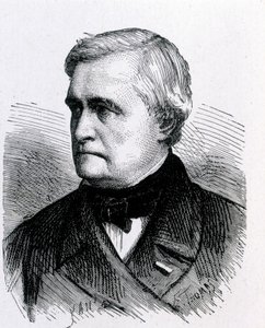 Retrato de Claude Pouillet, físico francês (1790 - 1868) - no "Album de la Science; cientistas ilustres; Grandes descobertas" 1896. de French School