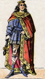 Retrato de Clóvis II, Rei dos Francos (v.633-657). de French School