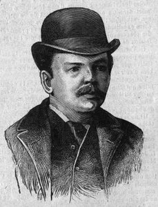 Retrato do Dr. Leander Starr Jameson (1853-1917), primeiro-ministro britânico da Colônia do Cabo na África do Sul (Transvaal). Gravura em "La gazette du dimanche" de 16 de janeiro de French School