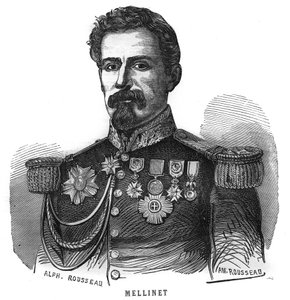 Retrato de Emile Henry Mellinet (1798-1894) general francais. Gravura em "Les Illustrations De L