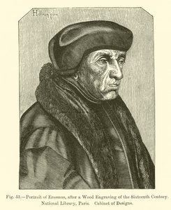 Retrato de Erasmus (gravura) de French School