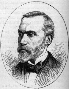 Retrato de Eugene Guillaume (1822-1905), escultor francês. Gravura em "Le Monde Illustré" n°890 de 2 de Maio de 1874. de French School