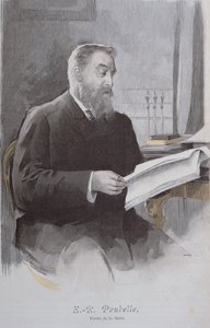Retrato de Eugene Trash (1831-1907), da revista The Illustree Review. 15 de junho de 1893 (gravura a cores) de French School