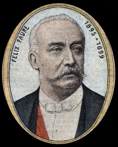 Retrato de Felix Faure (1841-1899), industrial e político, republicano moderado, ele se tornou Presidente da República de 1895 a 1899. de French School