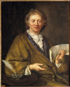 Retrato de François Couperin (1668-1733), dit Couperin le Grand, compositor e organista francês. Pintura anónima do século XVII. óleo sobre tela, 90 x 73 cm. - Retrato de François Couperin (1668-1733), conhecido como Couperin the Great, compositor e organi de French School