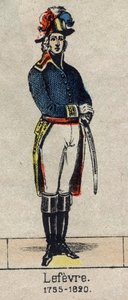 Retrato de François Joseph Lefebvre (1755-1820) Duque de Dantzig e do Império, Par da França, então Barão e Par da França Marechal do Império. Imagem de Epinal do final do século XIX. de French School