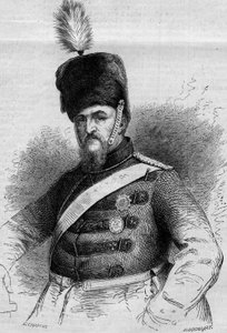 Retrato de Frederic VII (1808-1863), Rei da Dinamarca. Gravura em "Le Monde Illustré" n°346 de 28 de Novembro de 1863. de French School