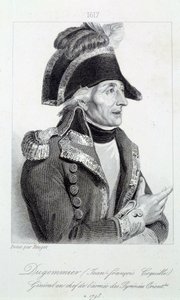 Retrato do General Dugommier (1738-1794) comandante da Guarda Nacional da Martinica em 1790 Gravura do século XIX Chartres musee des Beaux Arts de French School