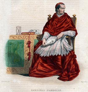 Retrato de Georges d&39;Amboise (1460-1510), cardeal francês e ministro de Estado. de French School
