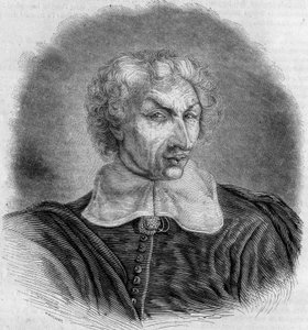 Retrato de Gui (Guy) Patin (1601-1672), médico e escritor francês. Gravura de Bocour em "Le Magasin pitoresco" (Le Magasin pitoresco) de French School