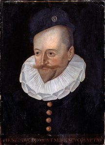 Retrato de Henri I Duque de Montmorency, Connetable of France (1534-1614) Pintura da Escola Francesa do século XVI. Dim. 0,31 x 0,22 m. Versalhes, Castelos de Versalhes e Trianon de French School