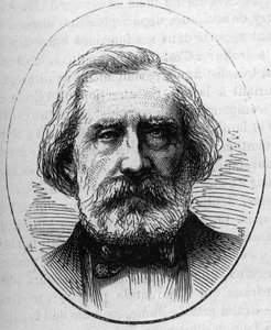 Retrato de Henri Labrouste (1801-1875), arquiteto francês. Gravura em "Le Monde Illustré" n°890 de 2 de Maio de 1874. de French School