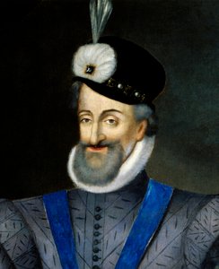 Retrato de Henrique IV (1553-1610) Rei de França. Detalhe. Pintura francesa anónima do século XVII. Óleo sobre tela. Dim: 0,95x1,13m. Menção obrigatória: Sully sur Loire, Chateau de Sully de French School