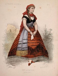 Retrato de Hortense Schneider (1833-1920) no papel de La Perichole na opereta do mesmo nome de Jacques Offenbach (1819-90) ilustração de 