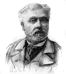 Retrato de Hyacinthe Laurent Theophile Aube (1826-1890), almirante e político francês. Gravura em "Le Monde Illustré", 16 de janeiro de French School