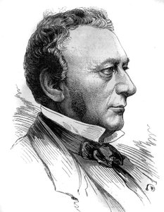 Retrato de Isaac Pereire (1800 - 1875), fundador da Societe de Credit mobilier e da companhia generale transatlântica. Gravura em "Le Monde Illustré" n°1218 de 31 de Julho de 1880. de French School