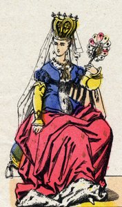 Retrato de Isabeau (Isabelle, Elisabeth) de Baviere (1371-1435), esposa de Carlos VI da França. (Dinastia Capetiana). de French School