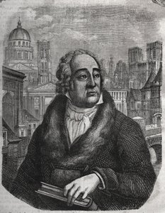 Retrato de Jacques-Antoine Dulaure (Jacques Antoine) (1755-1835) arqueólogo e historiador francês - Gravura em "A história física, civil e moral de Paris: desde os primeiros tempos históricos até aos nossos dias" de Jacques Antoine Dulaure. 1853 de French School