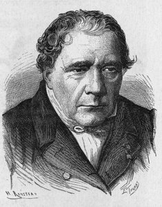 Retrato de Jacques Babinet (1794 - 1872), físico e astrônomo francês - no "Album de la Science; cientistas ilustres; Grandes descobertas" 1896. de French School