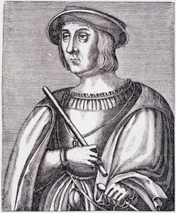 Retrato de Jacques II de Chabannes (La Palice) (1470-1525) gravura de "Louis XII et Anne de Bretagne" de Paul Lacroix, ed. Georges Hurtrel de French School
