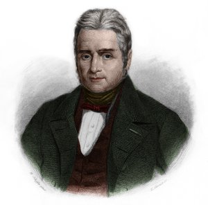Retrato de Jacques Lafitte (1767-1844), político e banqueiro francês. em "Livro dos Oradores" de Louis de Cormenin Timon. 1842. Coleção privada. de French School