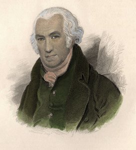 Retrato de James Watt (1736-1819), engenheiro e mecânico escocês. em "Portraits des Hommes Úteis". de French School