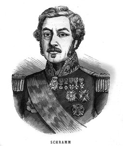Retrato de Jean Paul Adam Schramm (1789-1884) general francais. Gravura em "Les Illustrations De L