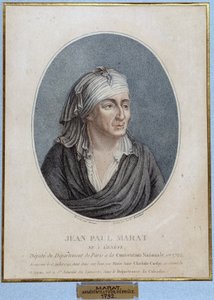 Retrato de Jean Paul Marat (1743-1793), médico, publicitário e político francês de French School