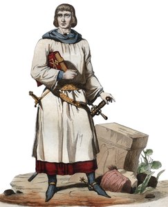 Retrato de Jean de Joinville (1225-1317), cronista da França medieval. de French School