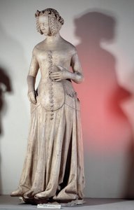 Retrato de Jeanne de Boulogne, esposa do Duque de Berry (1340-1416) Escultura de 1385 do Palácio da Justiça de Poitiers. Paris, Museu de Monumentos inglês de French School