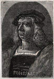 Retrato de John Froissart (Jean Froissart) (1337-1404), cronistas franceses da França medieval - gravura em "Histoire de France" de Victor Duruy (1811-1894) - 1882 de French School